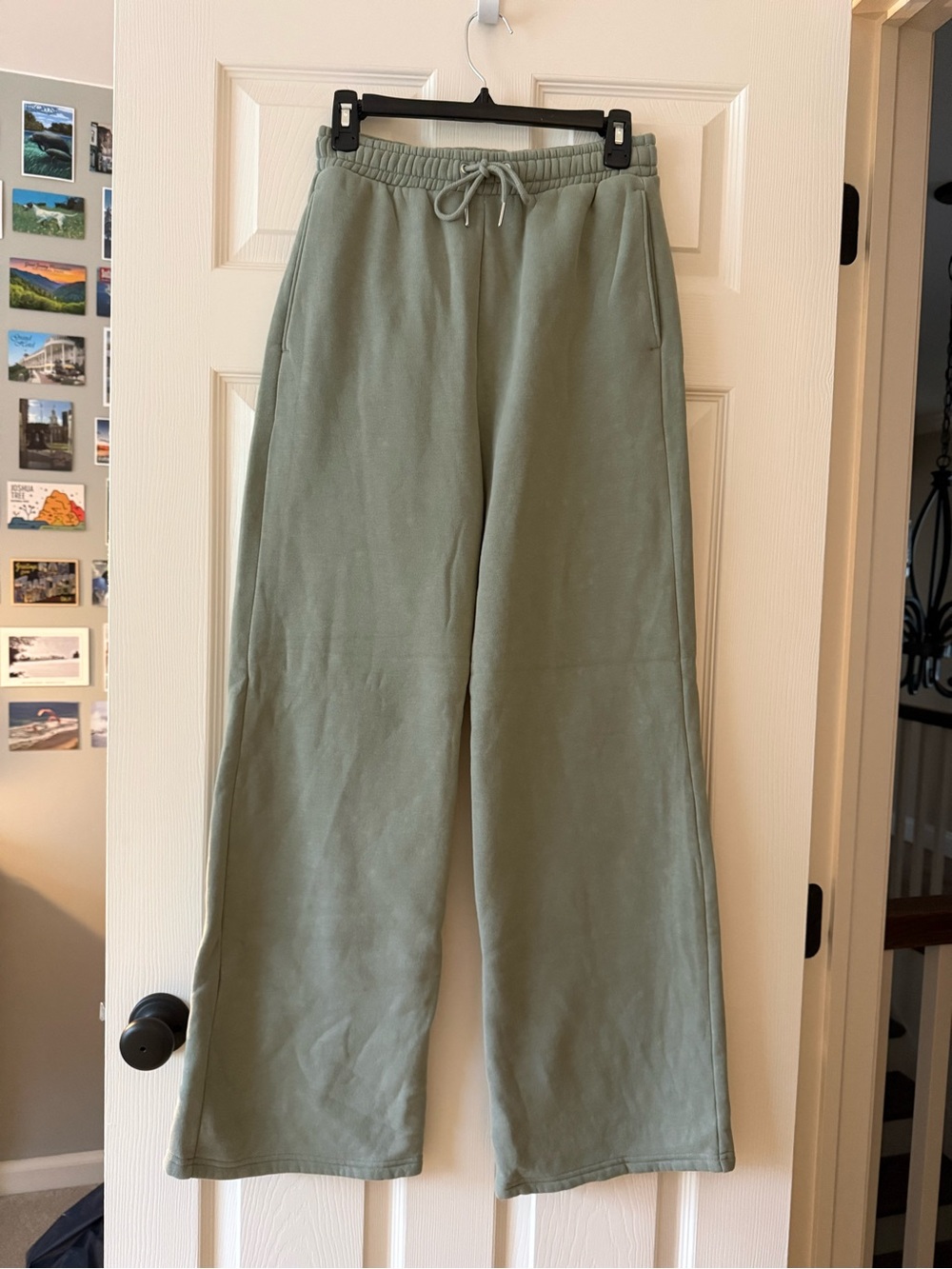 NWOT Wide-Leg Drawstring Sweatpants - Sage Green